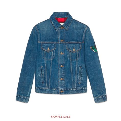 gucci mens denim jacket|Gucci jacket without hoodie.